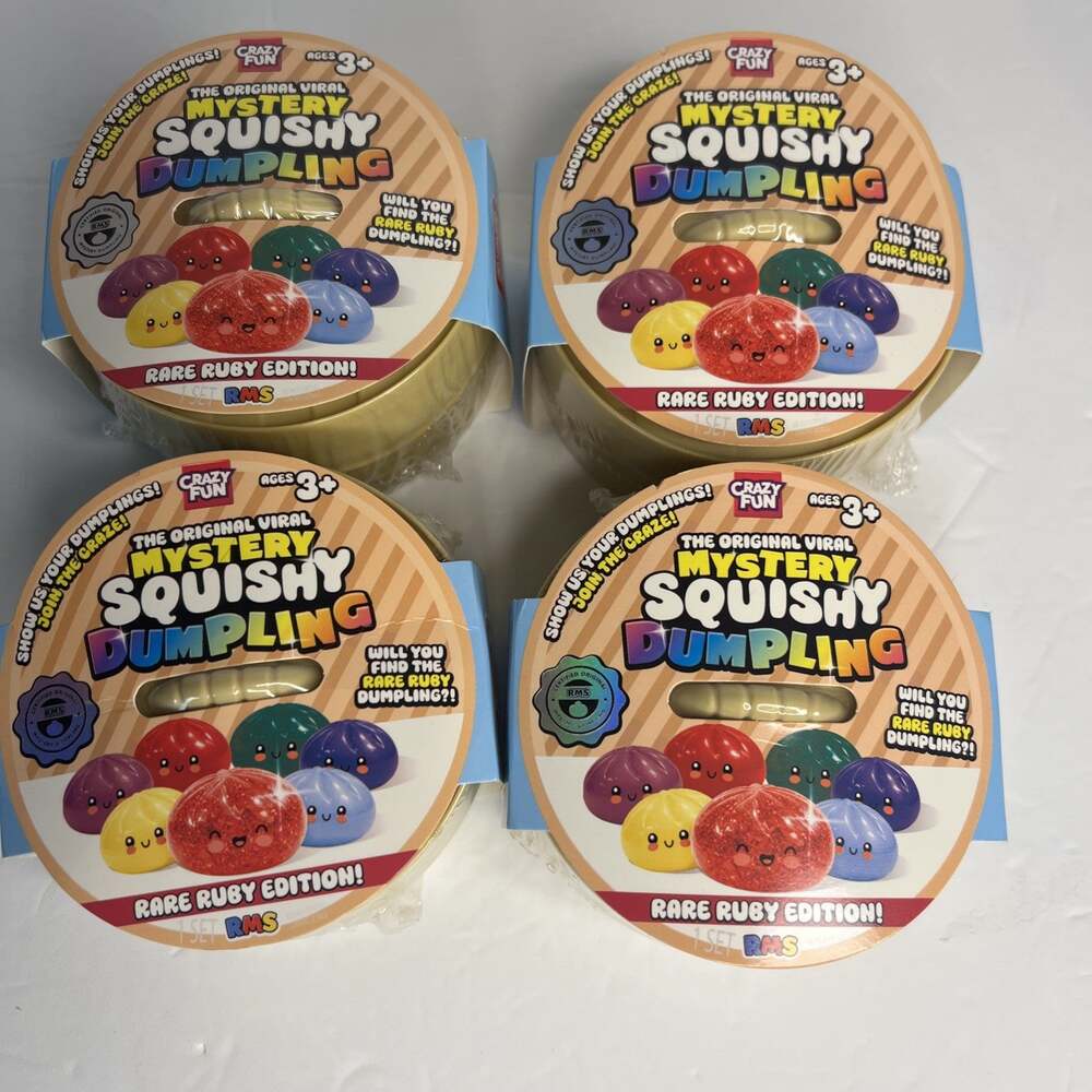 Lot of 4 Authentic RMS DUMPLING VIRAL Mystery Dumpling Rare Ruby Edition Squish